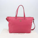 Salvatore Ferragamo Gancini Tote Bag Leather Pink Gold Auth ka1890V-12