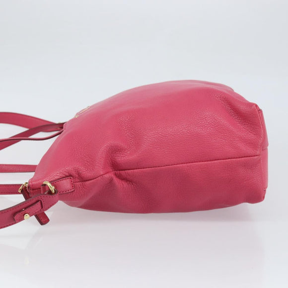 Salvatore Ferragamo Gancini Tragetasche Leder Rosa Gold Auth ka1890V