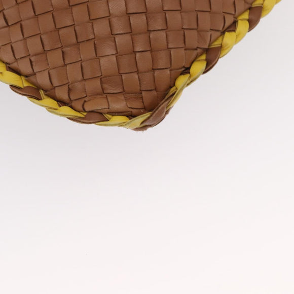BOTTEGAVENETA INTRECCIATO Shoulder Bag Leather Beige Gold 115654 Auth ka1891SAV