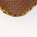 BOTTEGAVENETA INTRECCIATO Shoulder Bag Leather Beige Gold 115654 Auth ka1891SAV-15