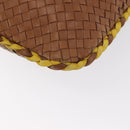 BOTTEGAVENETA INTRECCIATO Shoulder Bag Leather Beige Gold 115654 Auth ka1891SAV-17