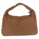 BOTTEGAVENETA INTRECCIATO Shoulder Bag Leather Beige Gold 115654 Auth ka1891SAV-2
