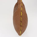 BOTTEGAVENETA INTRECCIATO Shoulder Bag Leather Beige Gold 115654 Auth ka1891SAV-3