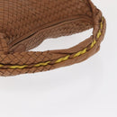 BOTTEGAVENETA INTRECCIATO Shoulder Bag Leather Beige Gold 115654 Auth ka1891SAV-7