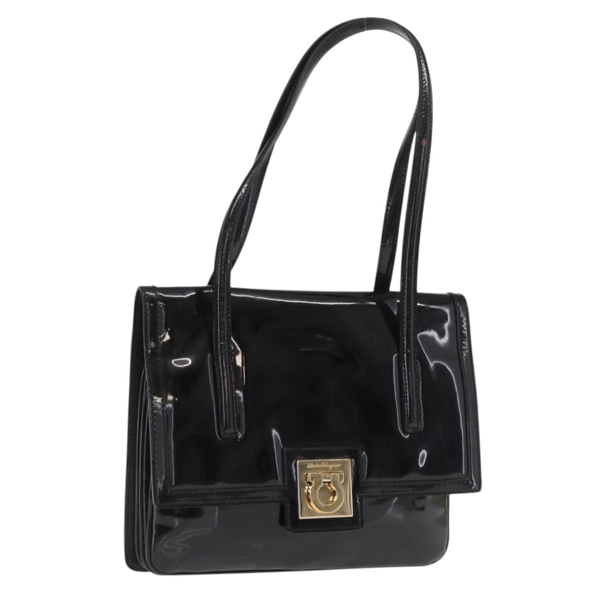Salvatore Ferragamo Gancini Shoulder Bag Patent leather Gold  display picture 1