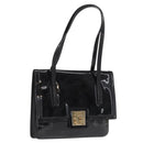 Salvatore Ferragamo Gancini Shoulder Bag Patent leather Gold Black Auth ka1897-1