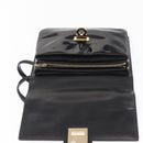 Salvatore Ferragamo Gancini Shoulder Bag Patent leather Gold Black Auth ka1897-10
