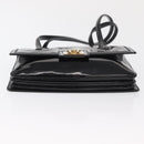 Salvatore Ferragamo Gancini Shoulder Bag Patent leather Gold Black Auth ka1897-5
