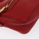 Miu Miu Shoulder Bag Leather Red Gold Auth ka1899V-8