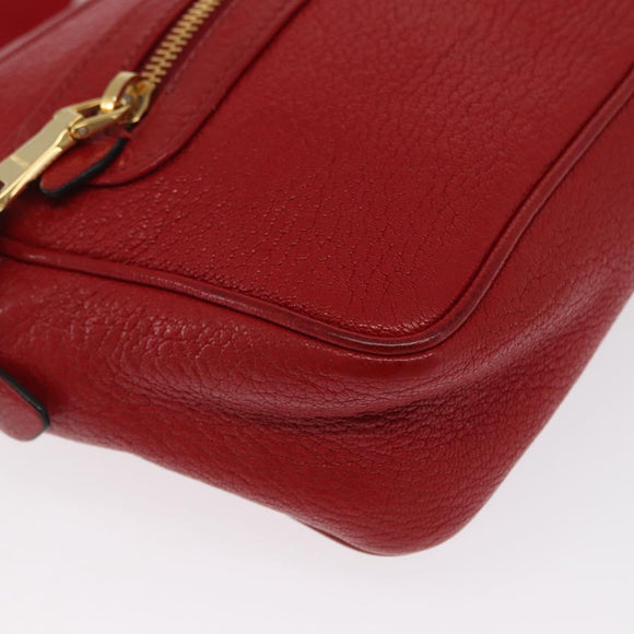 Miu Miu Shoulder Bag Leather Red Gold Auth ka1899V