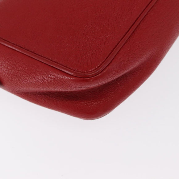 Miu Miu Shoulder Bag Leather Red Gold Auth ka1899V
