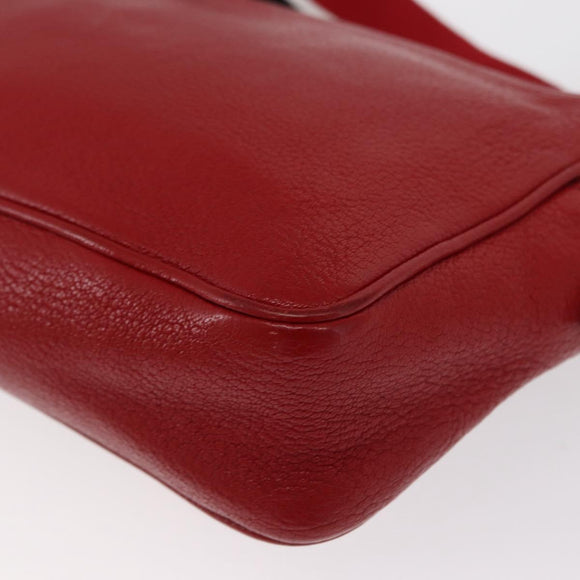 Miu Miu Shoulder Bag Leather Red Gold Auth ka1899V