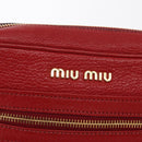 Miu Miu Shoulder Bag Leather Red Gold Auth ka1899V-18