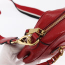 Miu Miu Shoulder Bag Leather Red Gold Auth ka1899V-9