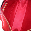 Miu Miu Shoulder Bag Leather Red Gold Auth ka1899V-10