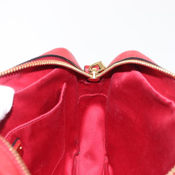 Miu Miu Shoulder Bag Leather Red Gold Auth ka1899V