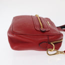 Miu Miu Shoulder Bag Leather Red Gold Auth ka1899V-3