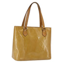 LOUIS VUITTON Monogram Vernis Houston Hand Bag Beige M91004 LV Auth ka1905-1