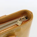 LOUIS VUITTON Monogram Vernis Houston Hand Bag Beige M91004 LV Auth ka1905-17