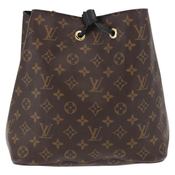 LOUIS VUITTON Monogram Neonoe Shoulder Bag Black M44020 LV Auth ka1907