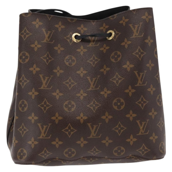 LOUIS VUITTON Monogram Neonoe Shoulder Bag Black M44020 LV Auth ka1907