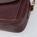 CARTIER Must Line Shoulder Bag Leather Bordeaux Gold Auth ka1912-10