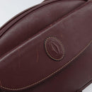 CARTIER Must Line Shoulder Bag Leather Bordeaux Gold Auth ka1912-14