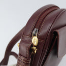 CARTIER Must Line Shoulder Bag Leather Bordeaux Gold Auth ka1912-15