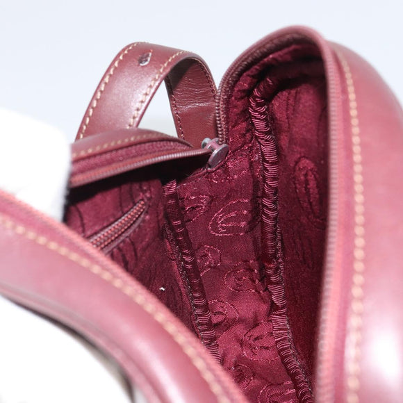 CARTIER Must Line Shoulder Bag Leather Bordeaux Gold Auth ka1912