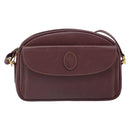 CARTIER Must Line Shoulder Bag Leather Bordeaux Gold Auth ka1912-2