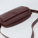 CARTIER Must Line Shoulder Bag Leather Bordeaux Gold Auth ka1912-6