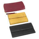 LOUIS VUITTON Empreinte Epi Wallet 3 Set Black Yellow Fuchsia LV Auth ka1916-1