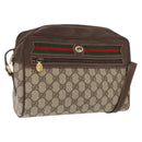 GUCCI GG Supreme Web Sherry Line Bag PVC Beige Gold 56 02 088 Auth ka1923-1