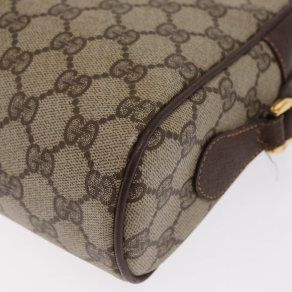GUCCI GG Supreme Web Sherry Line Bag PVC Beige Gold 56 02 088 Auth ka1923