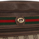 GUCCI GG Supreme Web Sherry Line Bag PVC Beige Gold 56 02 088 Auth ka1923-14
