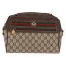 GUCCI GG Supreme Web Sherry Line Bag PVC Beige Gold 56 02 088 Auth ka1923-2