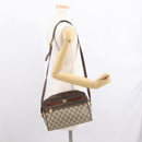 GUCCI GG Supreme Web Sherry Line Bag PVC Beige Gold 56 02 088 Auth ka1923-27