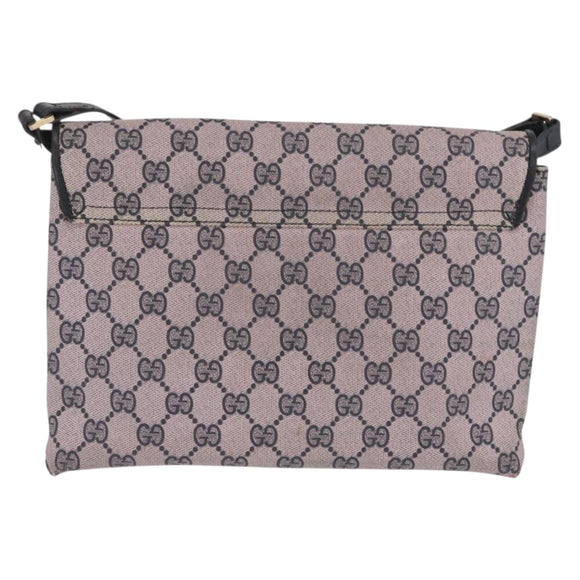 GUCCI GG Supreme Sherry Line Shoulder Bag PVC Navy Red Auth ka1924