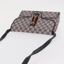 GUCCI GG Supreme Sherry Line Shoulder Bag PVC Navy Red Auth ka1924-6