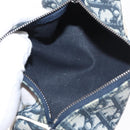 Christian Dior Trotter Canvas Pouch Navy Silver Auth ka1927-11