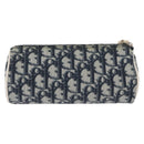 Christian Dior Trotter Canvas Pouch Navy Silver Auth ka1927-2