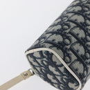 Christian Dior Trotter Canvas Pouch Navy Silver Auth ka1927-8
