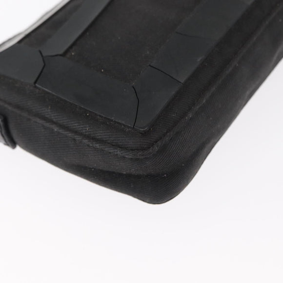 FENDI Hand Bag Canvas Black Silver Auth ka193