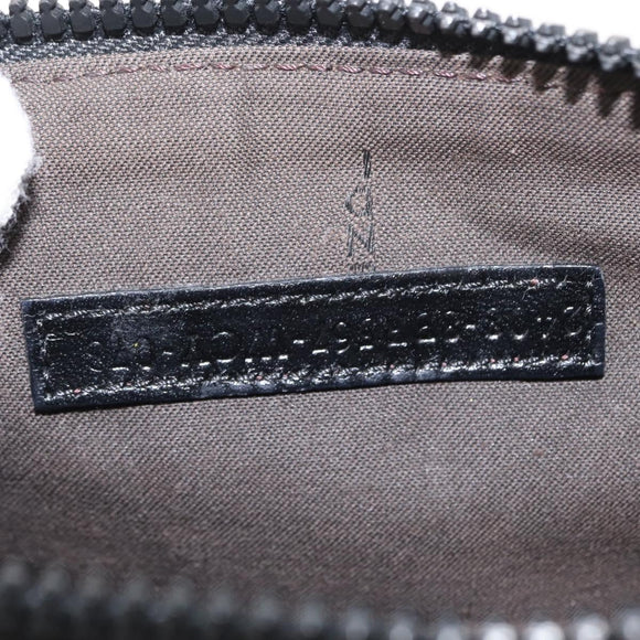 FENDI Hand Bag Canvas Black Silver Auth ka193