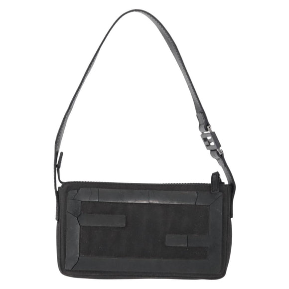 FENDI Hand Bag Canvas Black Silver Auth ka193