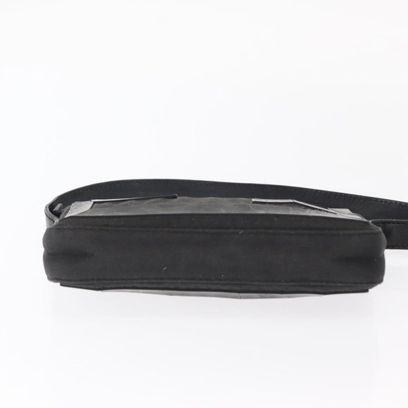 FENDI Hand Bag Canvas Black Silver Auth ka193