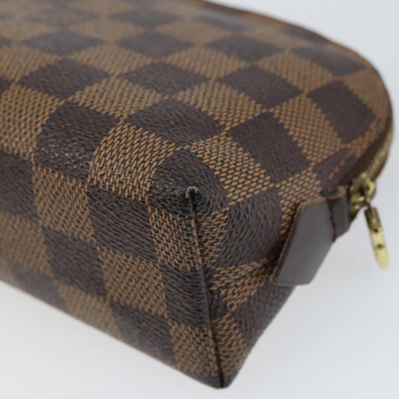 LOUIS VUITTON Damier Ebene Pochette Cosmetic PM Pouch N47516 LV Auth ka1935