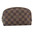 LOUIS VUITTON Damier Ebene Pochette Cosmetic PM Pouch N47516 LV Auth ka1935-13