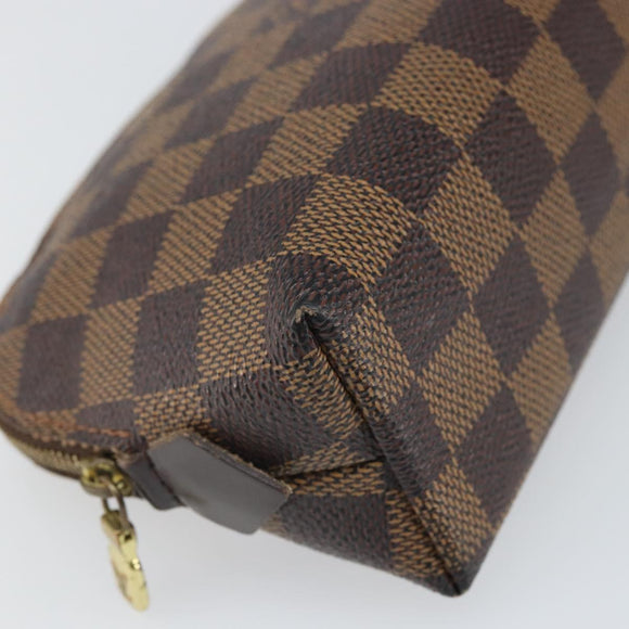 LOUIS VUITTON Damier Ebene Pochette Cosmetic PM Pouch N47516 LV Auth ka1935