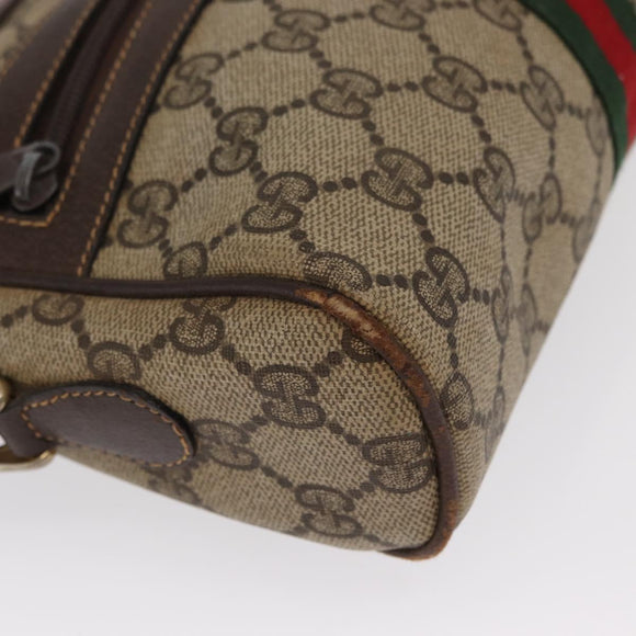 GUCCI GG Supreme Web Sherry Line Shoulder Bag PVC Beige Gold 010 378 Auth ka1936